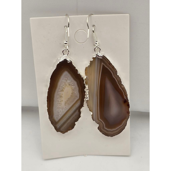 Unbranded Jewelry - Agate Slice Drop Earrings
